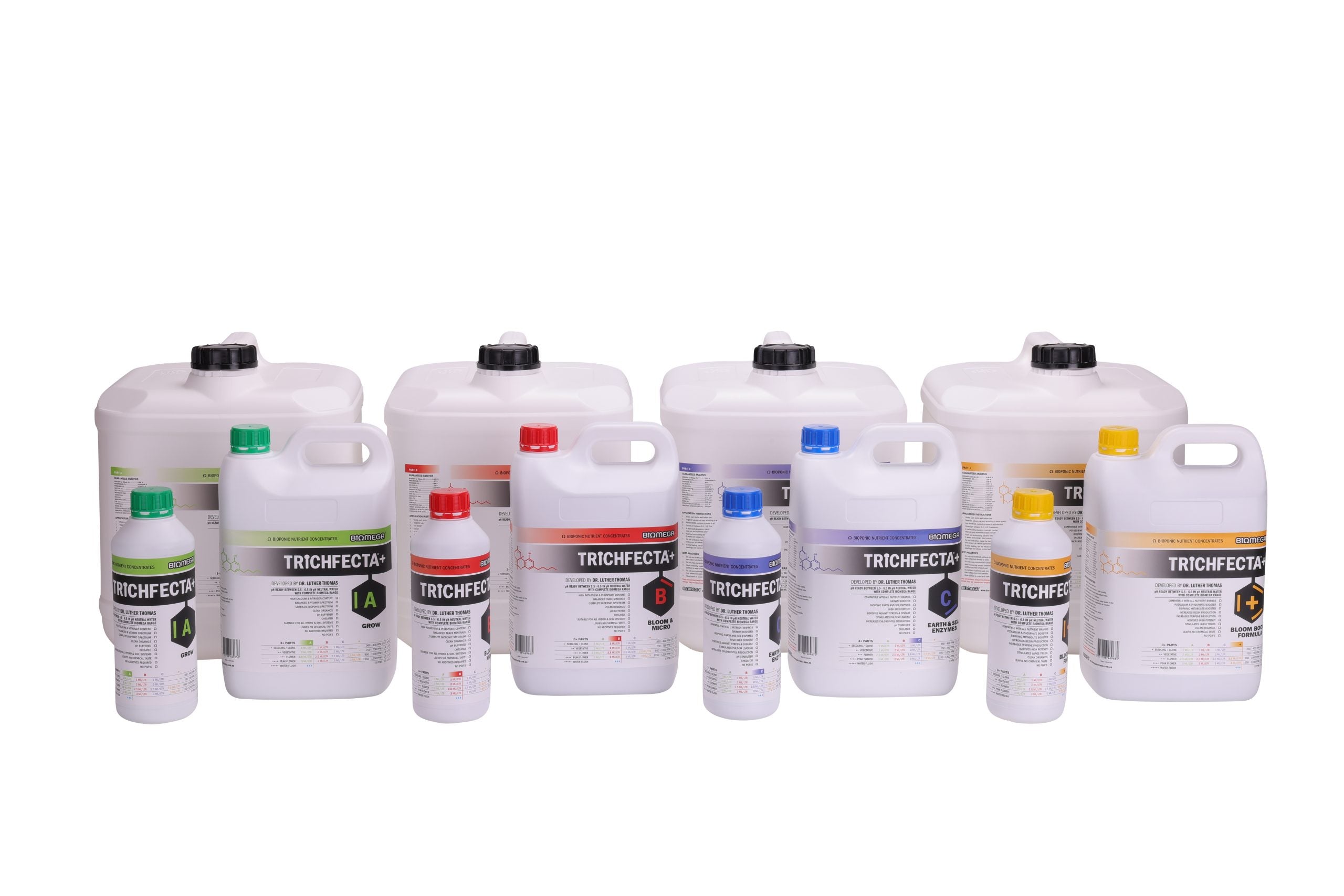 BiOMEGA BiOMEGA TRiCHFECTA+ | Complete Bioponic Nutrient System Australia | Dr. Luther Thomas Hydroponic Nutrients Australia plant nutrient solution hydroponic feeding system high yield growth nutrients