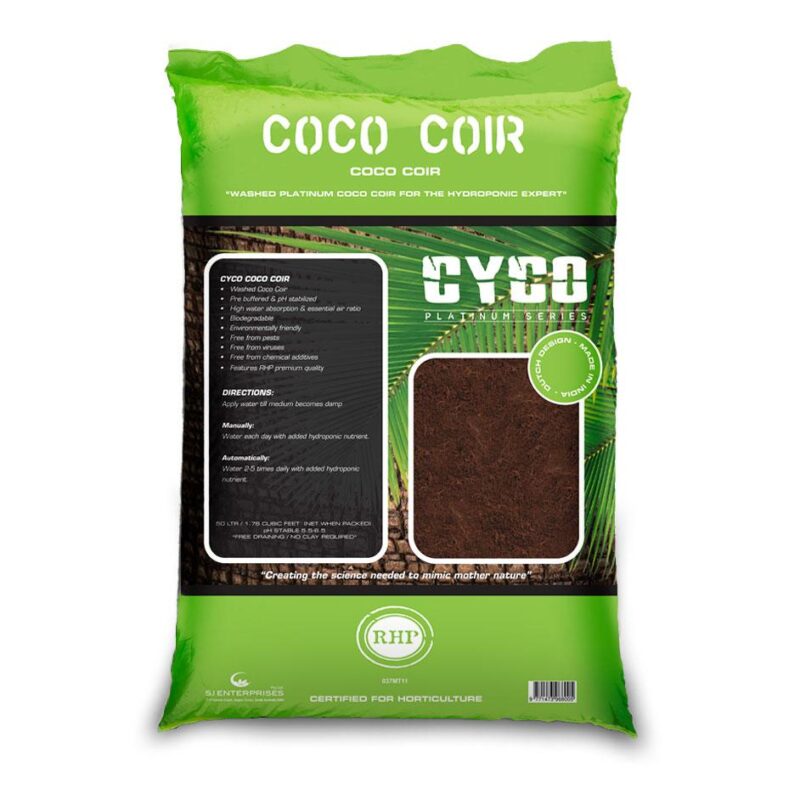 CYCO Coco Coir 50L bag, RHP certified 100 percent coco fibre growing medium
