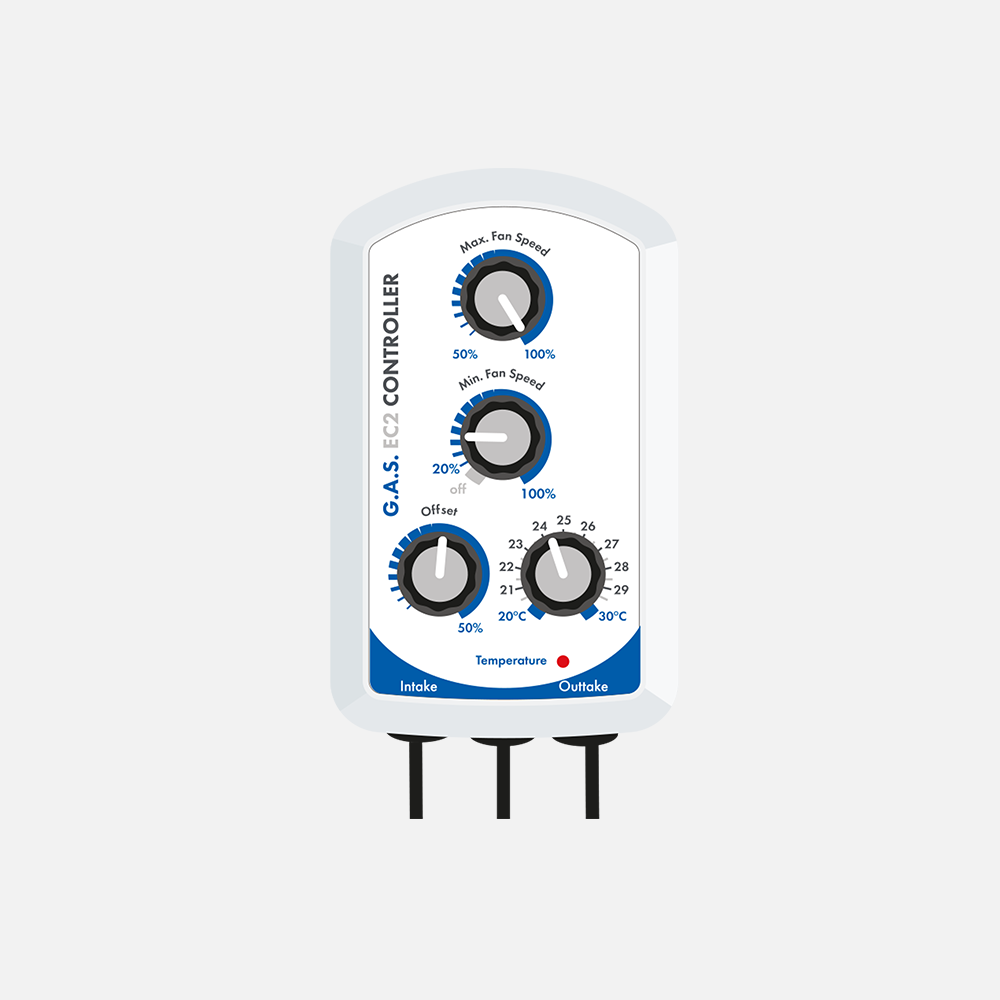 GAS GAS EC2 Fan Controller | EC Fan Speed Control and Balancer for Grow Room Ventilation Fan Controller Australia grow room ventilation inline fan airflow climate control hydroponics