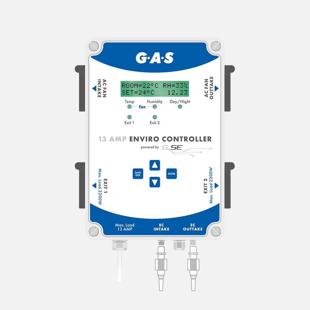 GAS GAS Enviro V2 Fan Controller | Closed-Loop Climate Automation for Hydroponic Grow Rooms Grow Room Controller Australia grow room ventilation inline fan airflow climate control hydroponics