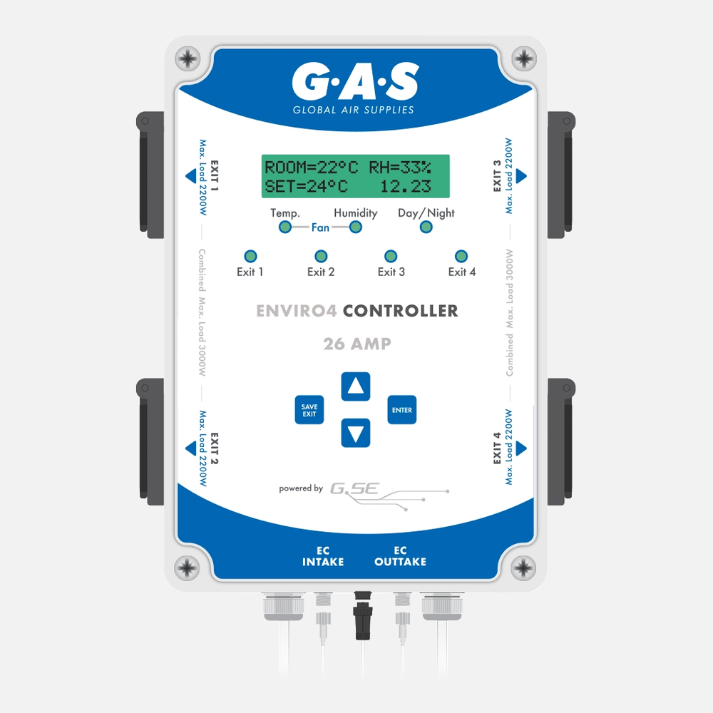 GAS GAS Enviro Fan Controller | Temperature-Controlled Grow Room Ventilation Australia Fan Controller Australia grow room ventilation inline fan airflow climate control hydroponics