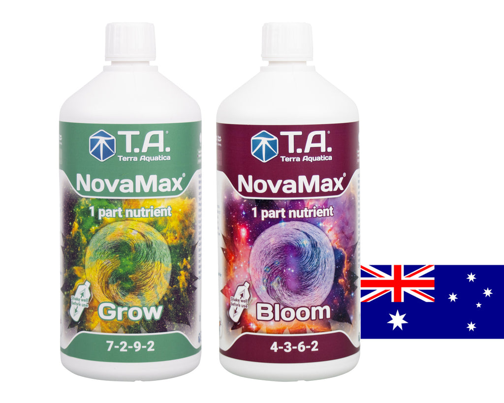Terra Aquatica NovaMax Grow 1-part vegetative nutrient in use hydroponic grow room Australia