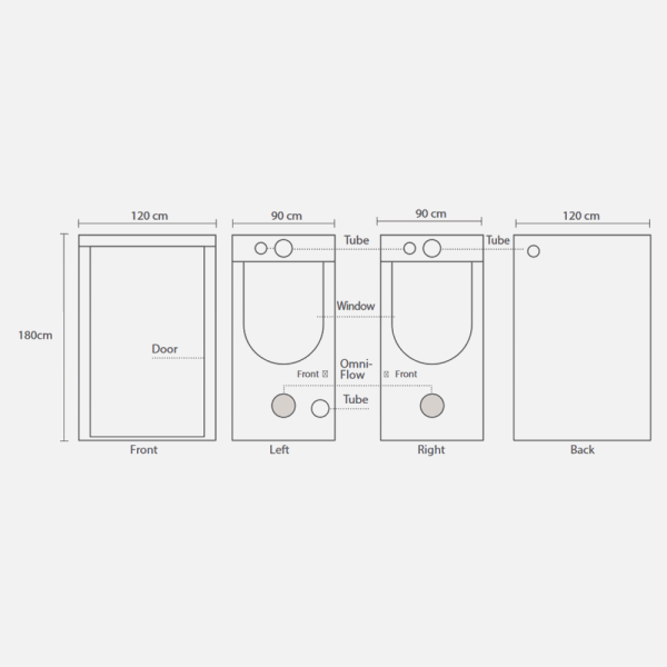 HOMEbox HOMEbox Ambient R120 | 120x90 Grow Tent (Optimised for 600W HID & LED) Grow Tent Australia