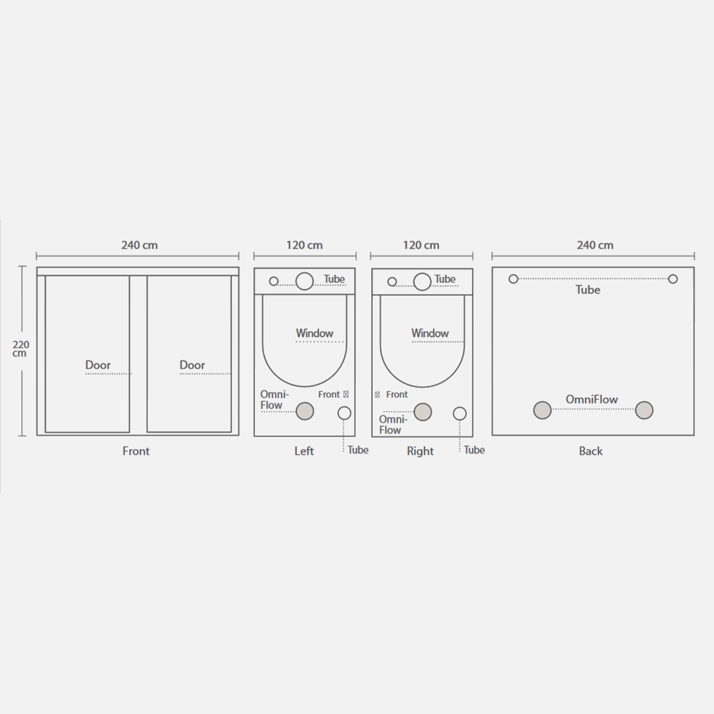 HOMEbox HOMEbox Ambient R240+ Grow Tent 240x120x220cm | High PAR Reflective Indoor Grow Room Grow Tent Australia
