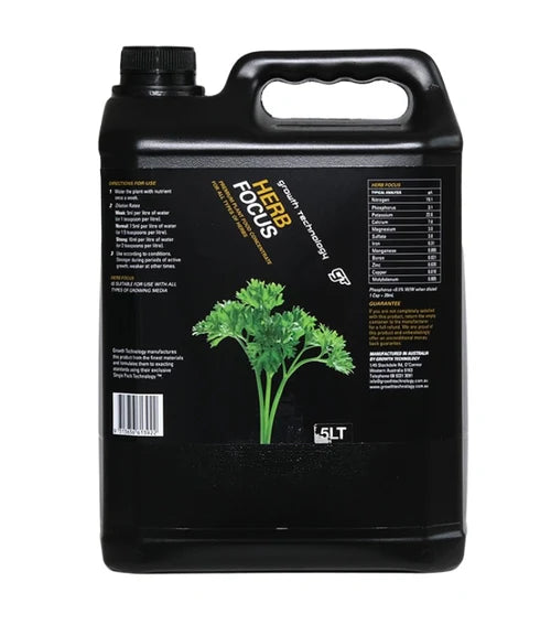 GT Herb Focus concentrate bottle specialist herb fertiliser Australia