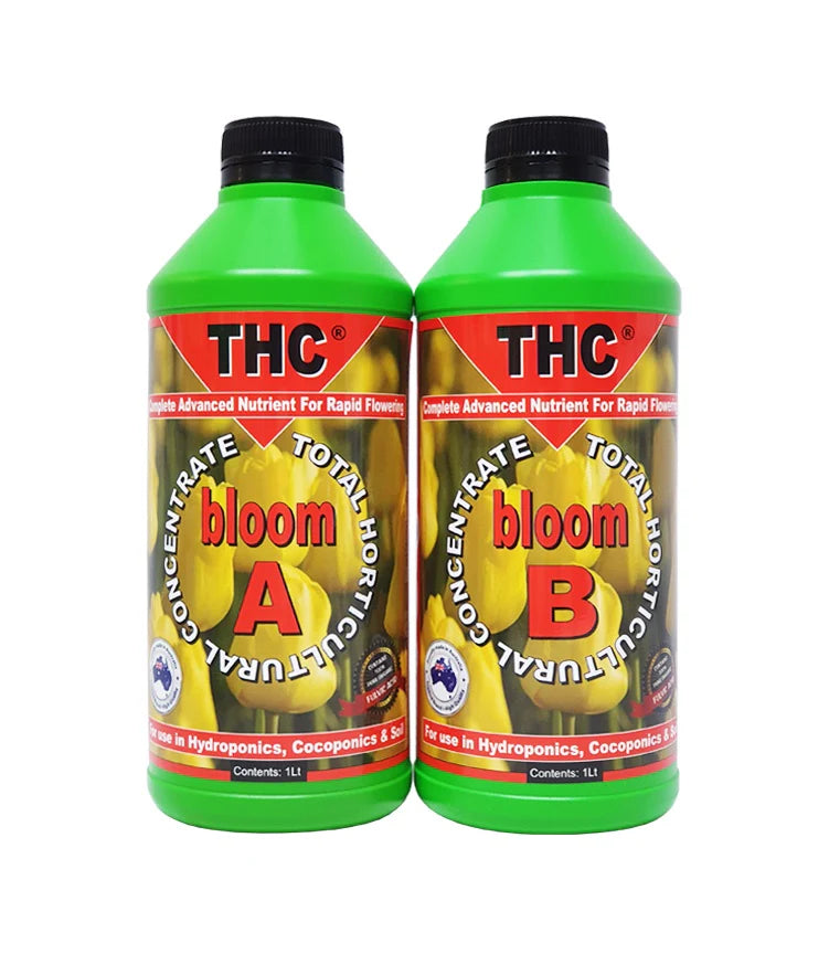 THC Bloom A+B high-concentrate 2-part flowering hydroponic nutrient Australia