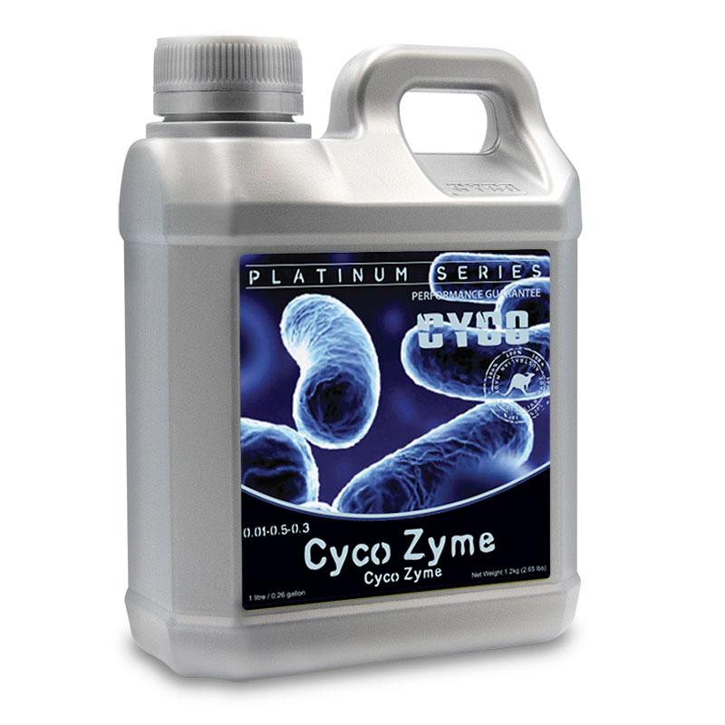 CYCO Platinum Series Zyme bottle, enzyme additive that breaks down dead root matter in the root zone